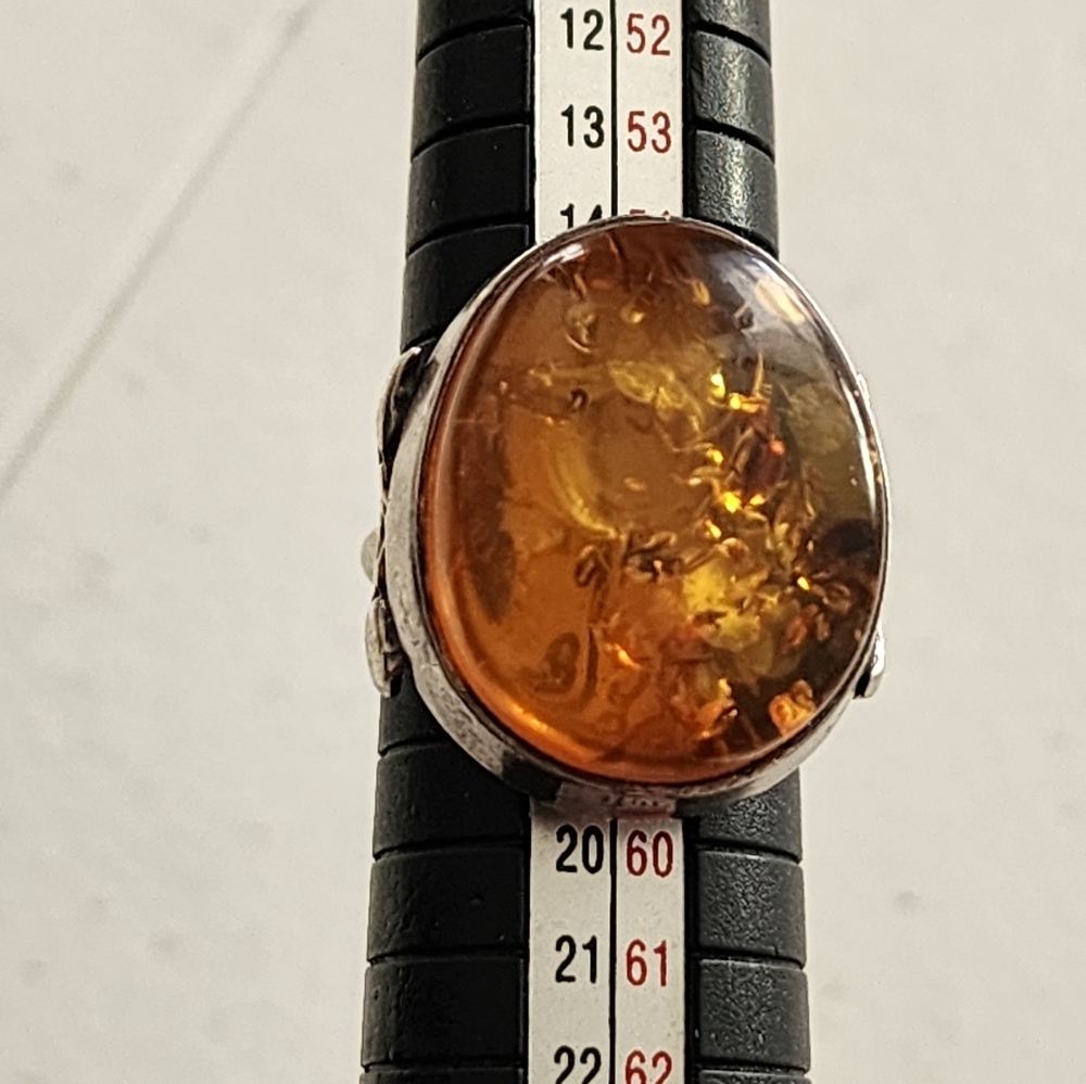 BALTIC AMBER 925 RING SIZE 8 - Picture 5 of 7
